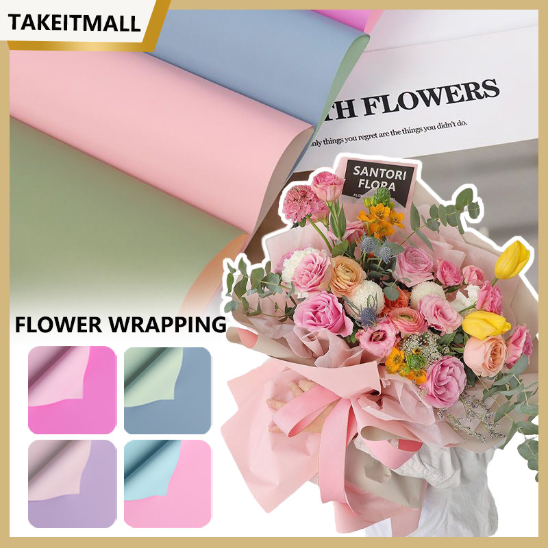 

20 Lembar PASTEL BI COLOR FLOWER WRAPPING CELLOPHANE 2 TONE DUA WARNA