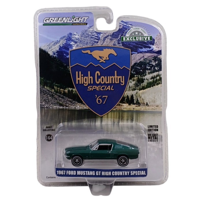 Greenlight 1/64 1967 Ford Mustang GT Fastback High Country Special in Timberline Green