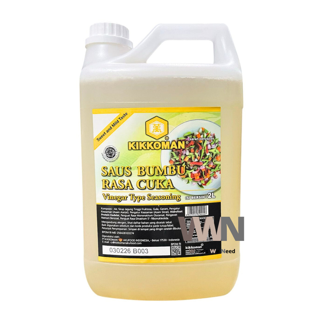 

Kikkoman Vinegar Seasoning (Cuka Jepang) HALAL Jerigen 2L