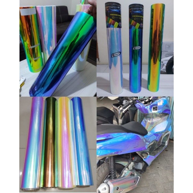 Sticker Skotlet Bunglon Chrome Stiker Autinomic Chrome Lembayung Biru