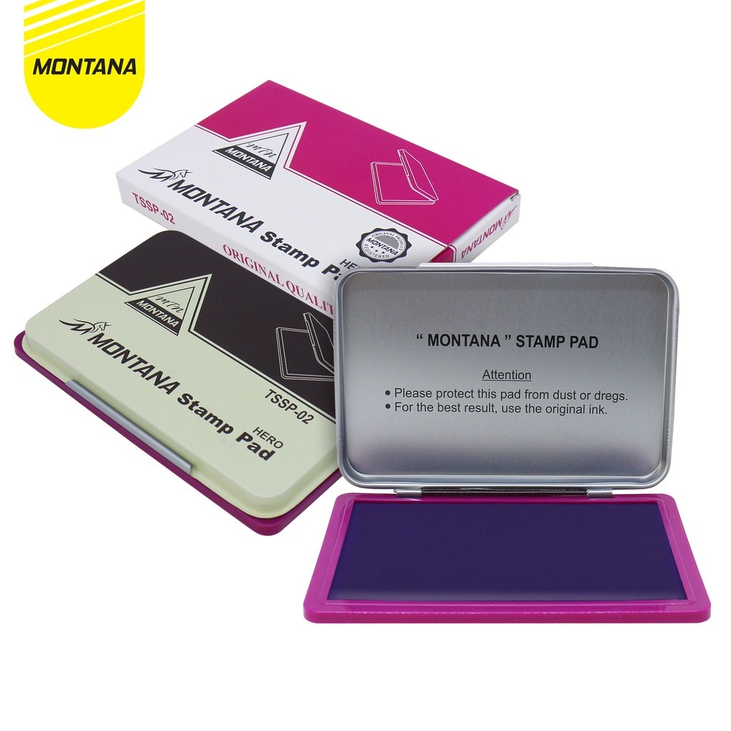 

MONTANA Stamp Pad Hero Bak Bantalan Stempel Cap No. 1-2 Warna Violet Tahan Lama TSSP
