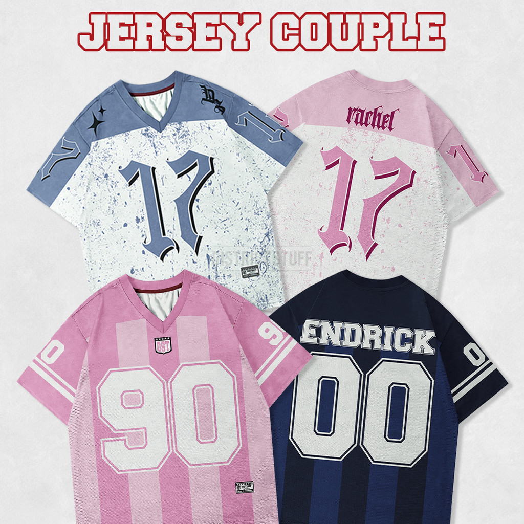Jersey oversize / Kaos / baju Oversize / crop / boxy NFL Couple Series Custom Sablon Nama & No Pungg
