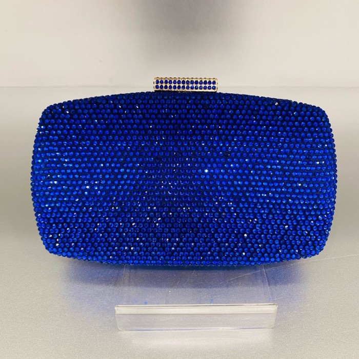 Tas pesta / Clutch Pesta wanita swarovski 8105 - Biru