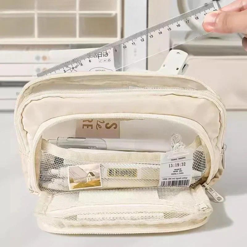 

Pencil Case Anti Dirty Black Large Capacity Pencil Pouch Aesthetically Pleasing Bookbag Stationery Bag School Supplies