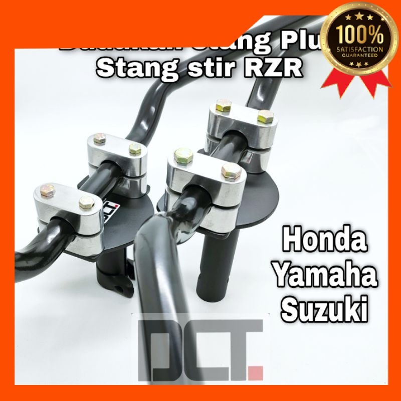 PAKET STANG STIR RZR PLUS DUDUKAN STANG RACING UNIVERSAL ROADRACE BALAP MOTOR SATRIA SONIC VIXION CS
