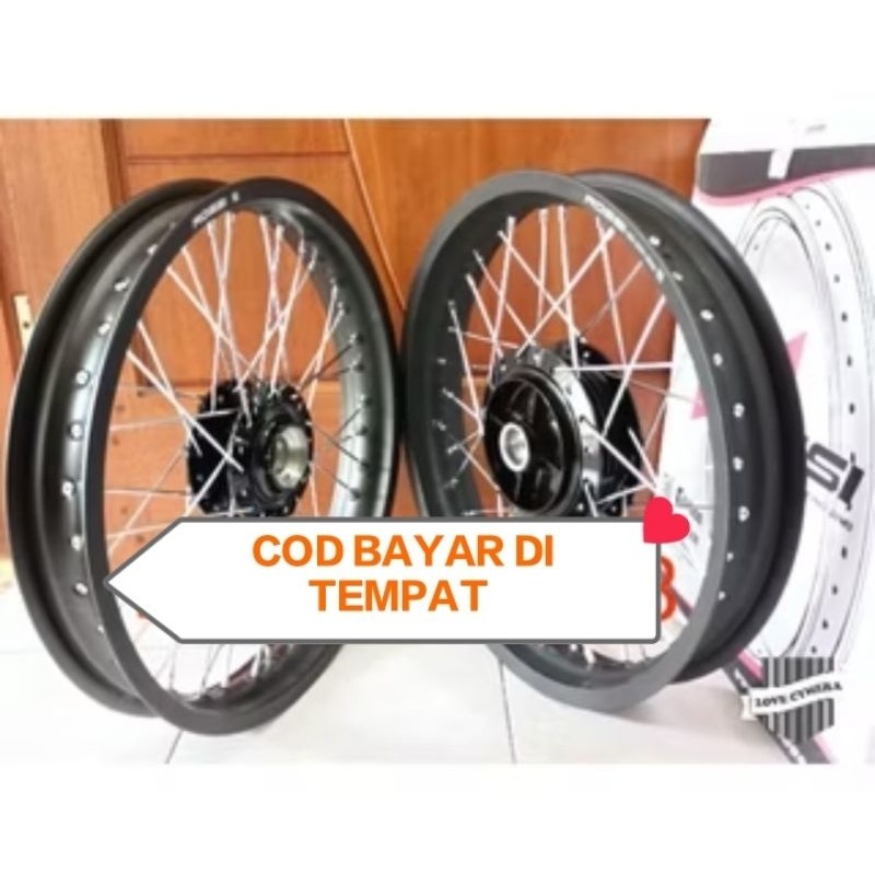 KR15J veleg pelek Rossi hitam dop hitam glowsi fulset Ring 18 ukuran 165 185 215 RX king RX s RX k