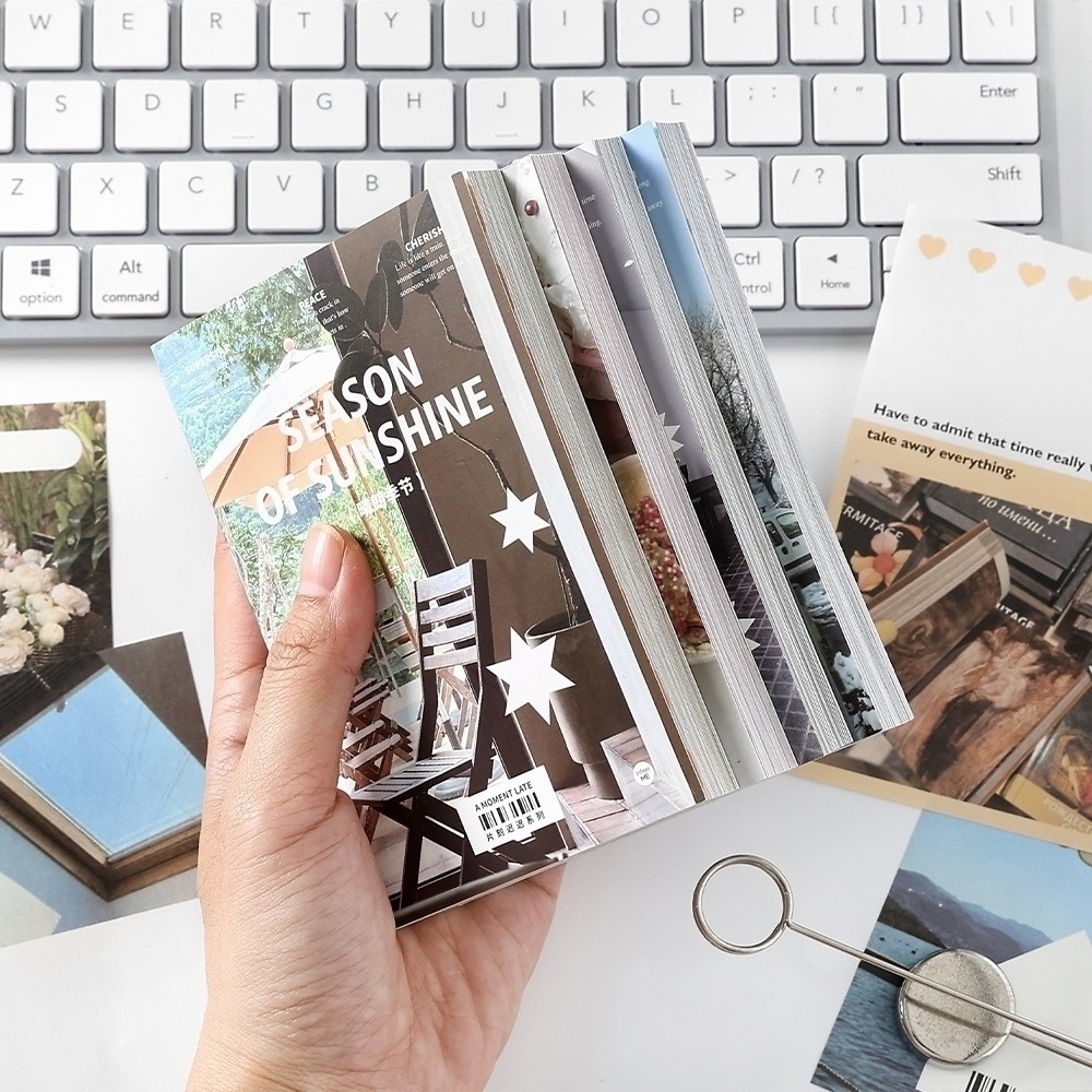 

100 pcs INS Landscape Material book Scrapbooking Creative Decorative Hand Account Diary Album Background paper School Stationery