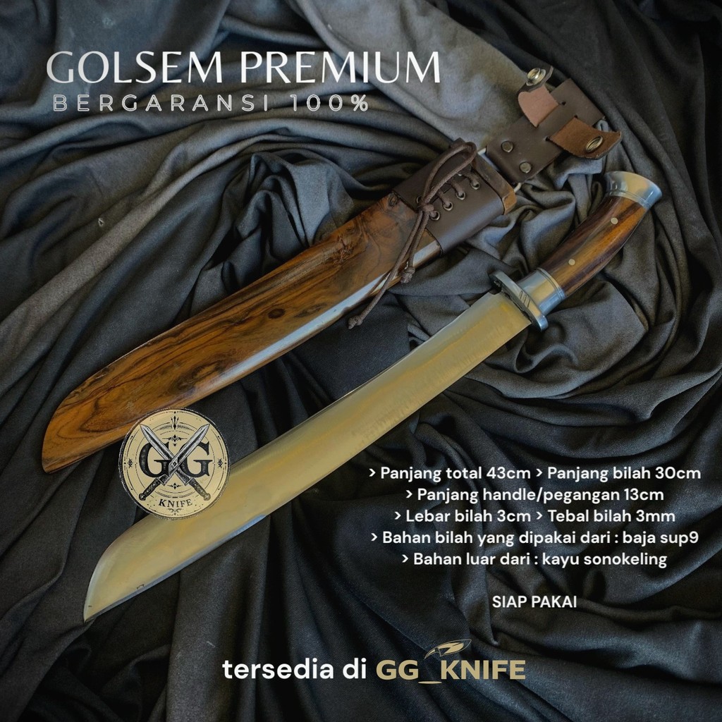 Pisau Sembelih Kambing Sapi Original Bahan Sup9 Fulltang Kayu Sonokeling RUSLANDI