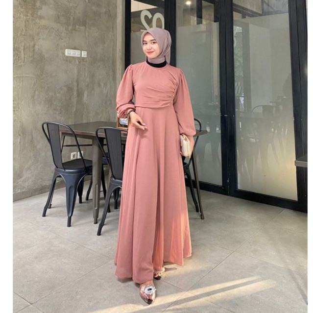 [PREMIUM] Qome - Dress Naomi / dress rempel /dress kondangan / dress ceruty / dress polos