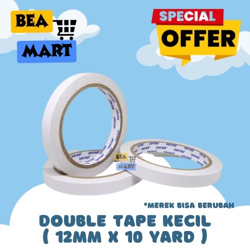 

Double Tape Kertas Kecil 12mm x 10m 1 Pcs | Isolasi Double Tip 2 Sisi