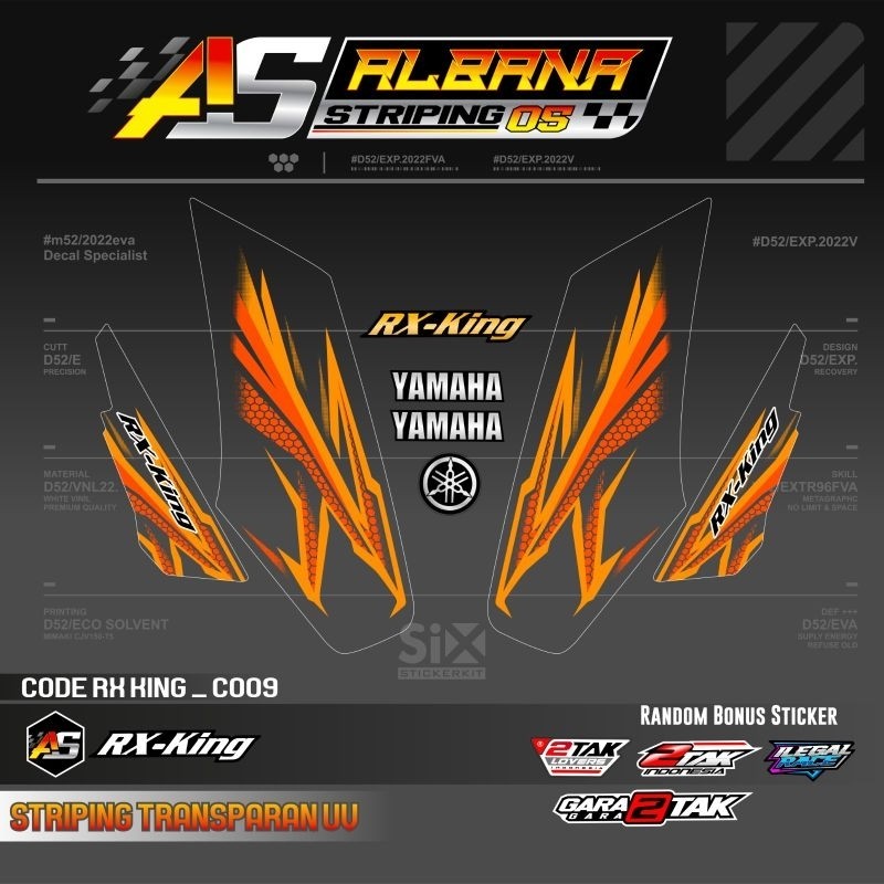 STRIPING UV YAMAHA RX KING 2005/STICKER YAMAHA RX KING 2005 TRANSPARAN UV
