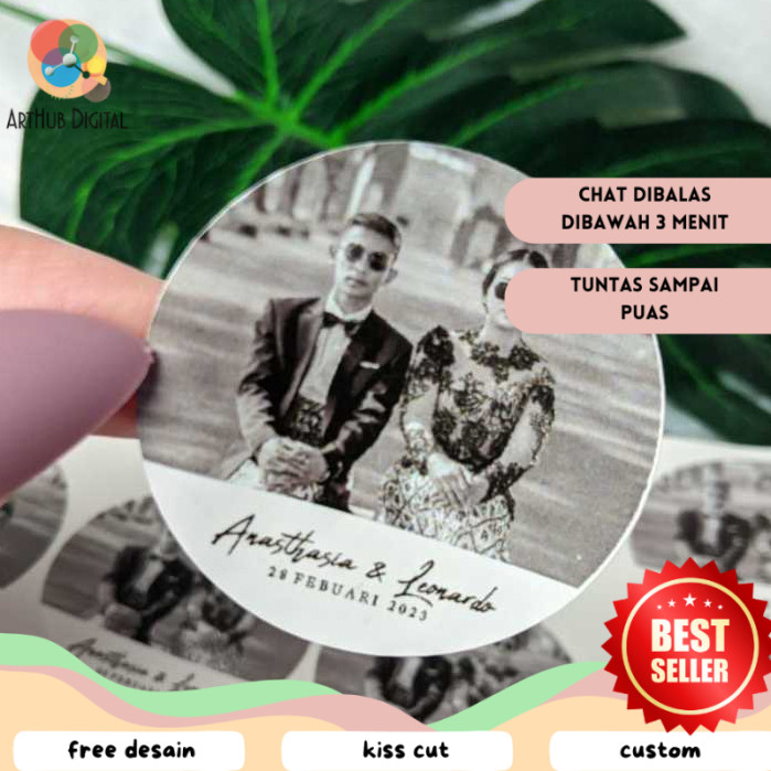 

AHD 2-4 Stiker Wedding Souvenir Sticker Custom Ucapan Nikah Acara Pernikahan Free Desain