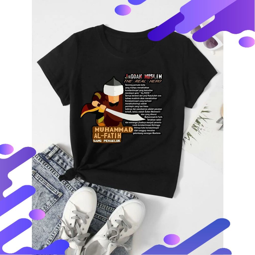 RS Kaos Tshirt Anak Muhammad AL Fatih Motif Muslim Islami Keren Unisex Usia 1-10 Thn Fashion Kids 10