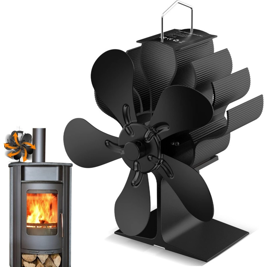 Wood Stove Fan, Fireplace Fan for Wood Burning Stove, Heat Powered Fan, Wood Stove Accessories, Quie