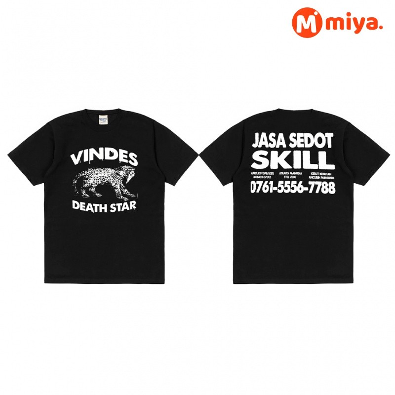 Kaos Oversize Pria Wanita rockermusic Baju Kaos T-shirt Band Vindes X Teenage Death Star Cotton 24S 