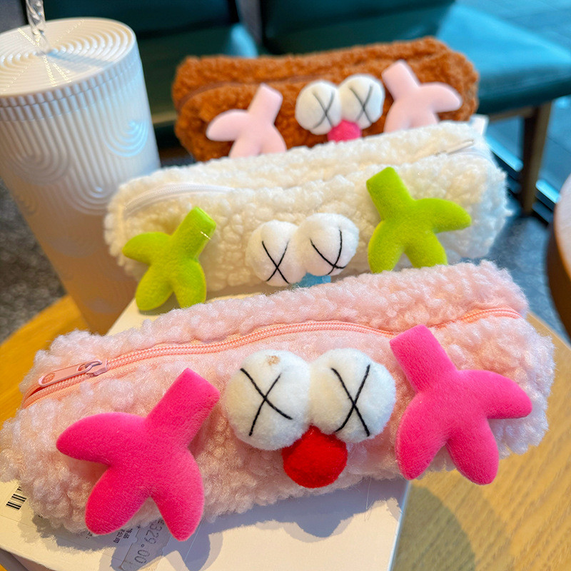 

Dompet Pena Berbulu Domba Dengan Mata Besar Dompet Alat Tulis Kreatif Persegi Bergaya Gadis Jepang Imut Dan Lucu