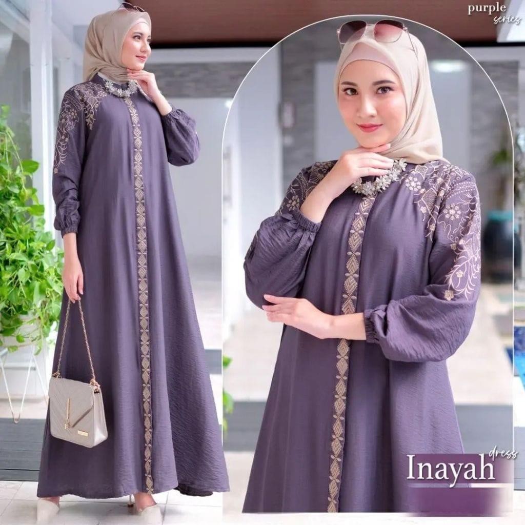 INAYAH DRES//DRESS TERBARU// INAYAH DRESS MAXY// GAMIS TERBARU// GAMIS KONDANGAN// DRESS PESTA// GAM