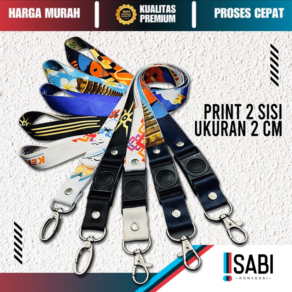 

[BISA SATUAN] TALI LANYARD CUSTOM CETAK LANYARD 2 SISI 2 CM FULL PRINT MURAH PREMIUM CEPAT