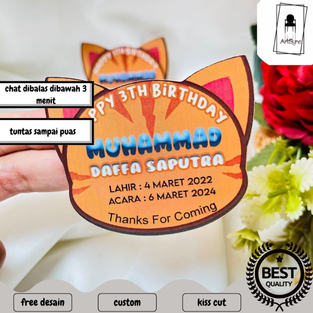

Syncart Print Sticker Karakter Ulang Tahun Anak Stiker Label Hampers Ultah Free Design Birthday