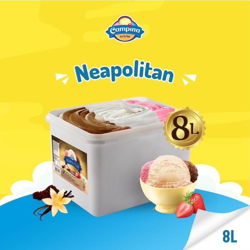 Campina 8 Liter Neapolitan - Es Krim