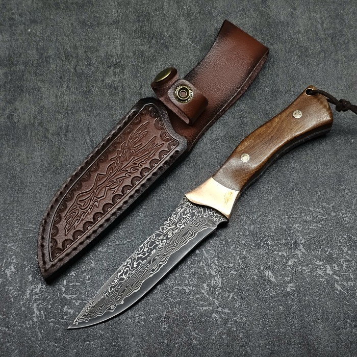 Pisau Outdoor Damascus Fixed Blade FBD001