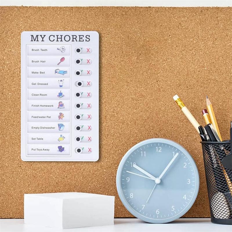 

Reusable My Chores Checklist Daily Planner Memo Plastic Board Chore Chart Responsibility Behavior For Kid Self-discipline Card