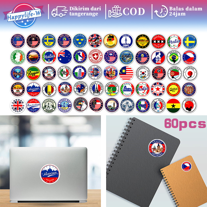 

Sticker Pack 60pcs Sticker Tumbler Stiker Laptop Koper Helm