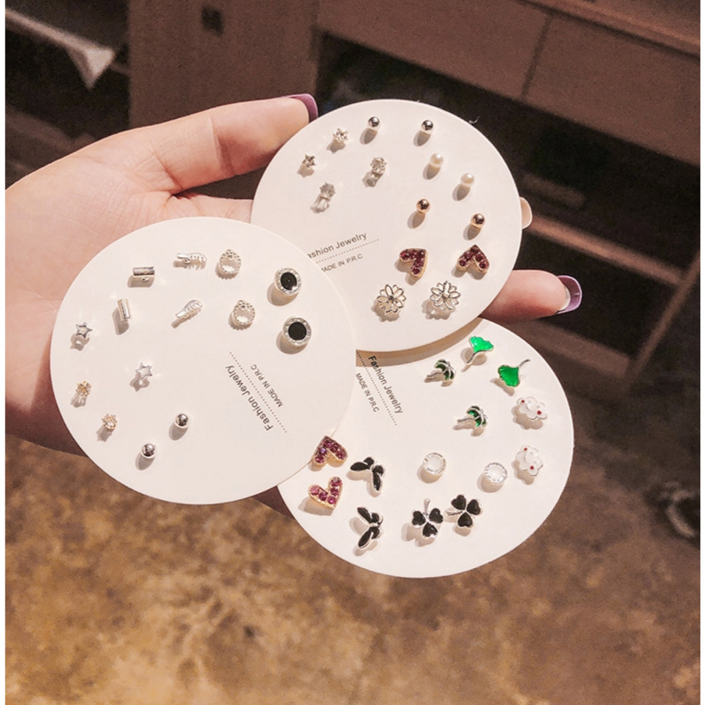 [TERMURAH] Anting 6 Pasang Set Anting Tusuk Lucu Wanita / ANTING TUSUK 6 PASANG/SET SIMPLE GAYA KORE