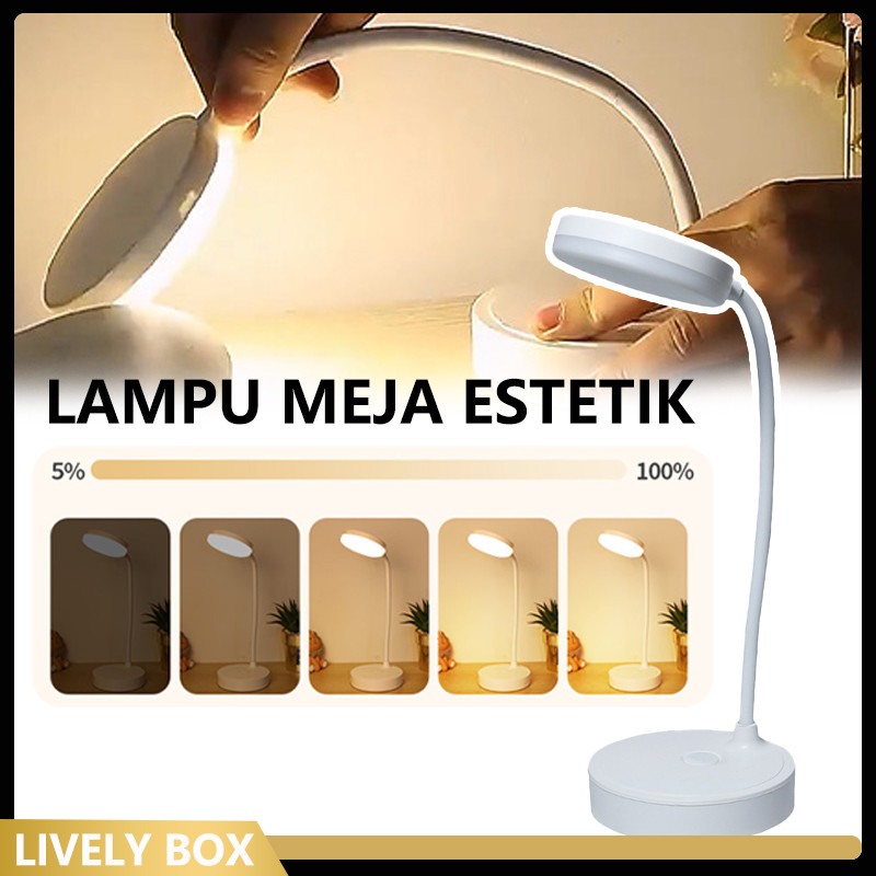 Lampu Belajar Tricolour Sentuh /Portable Charge Touch Screen Adjustable