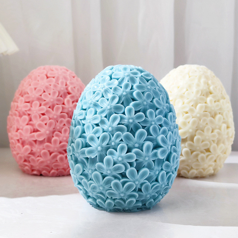 

Carving Flower Egg Candle Silicone Mold Easter Gift DIY Catharanthus Ball Soap Resin Plaster Mould Chocolate Cake Ice Making Set