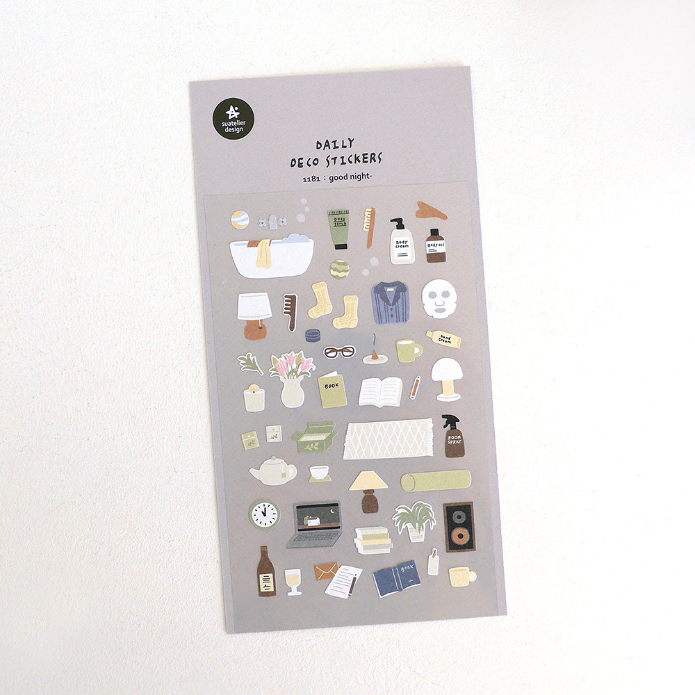 

Korean Import Original Suatelier Good Night Paper Stickers Scrapbooking Diy Journal Stationery Sticker Deco Art Supply 1181