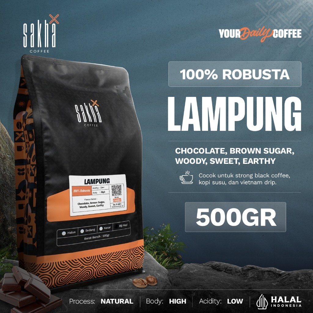 

【SAVORY】 SALE!! Kopi Robusta Lampung Coffee Roast Bean Espresso Beans 500 Gram Biji Bubuk Coffe Roastery