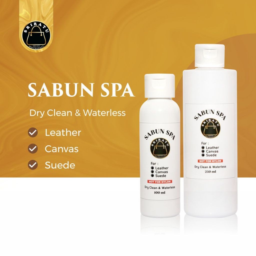 Sriratu Sabun SPA - 100ml dan 250ml - Sabun Pembersih Tas Kulit - Sintetis - Canvas