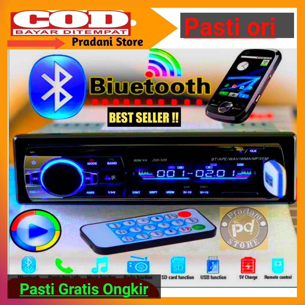 Tape Audio Mobil Multifungsi Bluetooth USB FM RADIO Fm single din jds 520 tipe mobil murah bluetooth