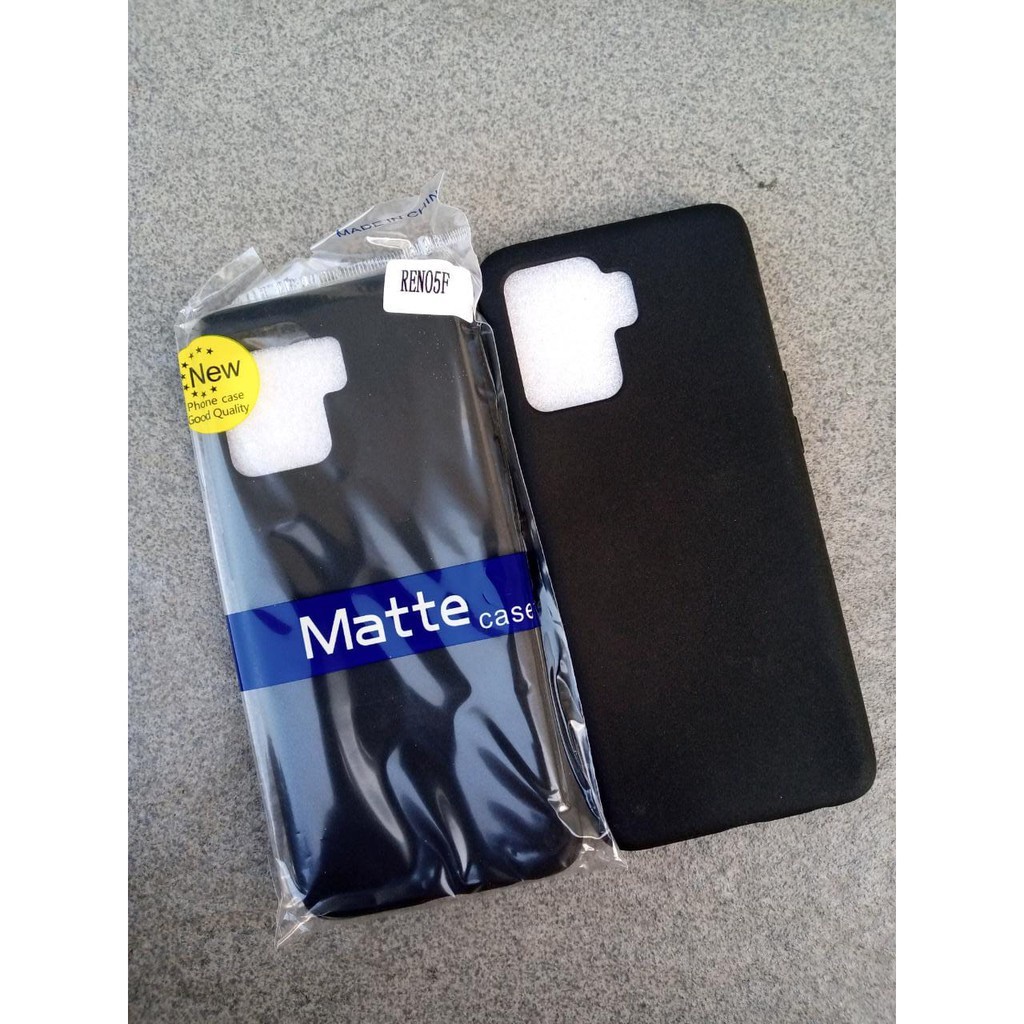 SoftCase Pro Camera Slim Black Matte Case Oppo Reno 4 , Reno 4F , Reno 5F dan Reno 5 Casing Hitam po