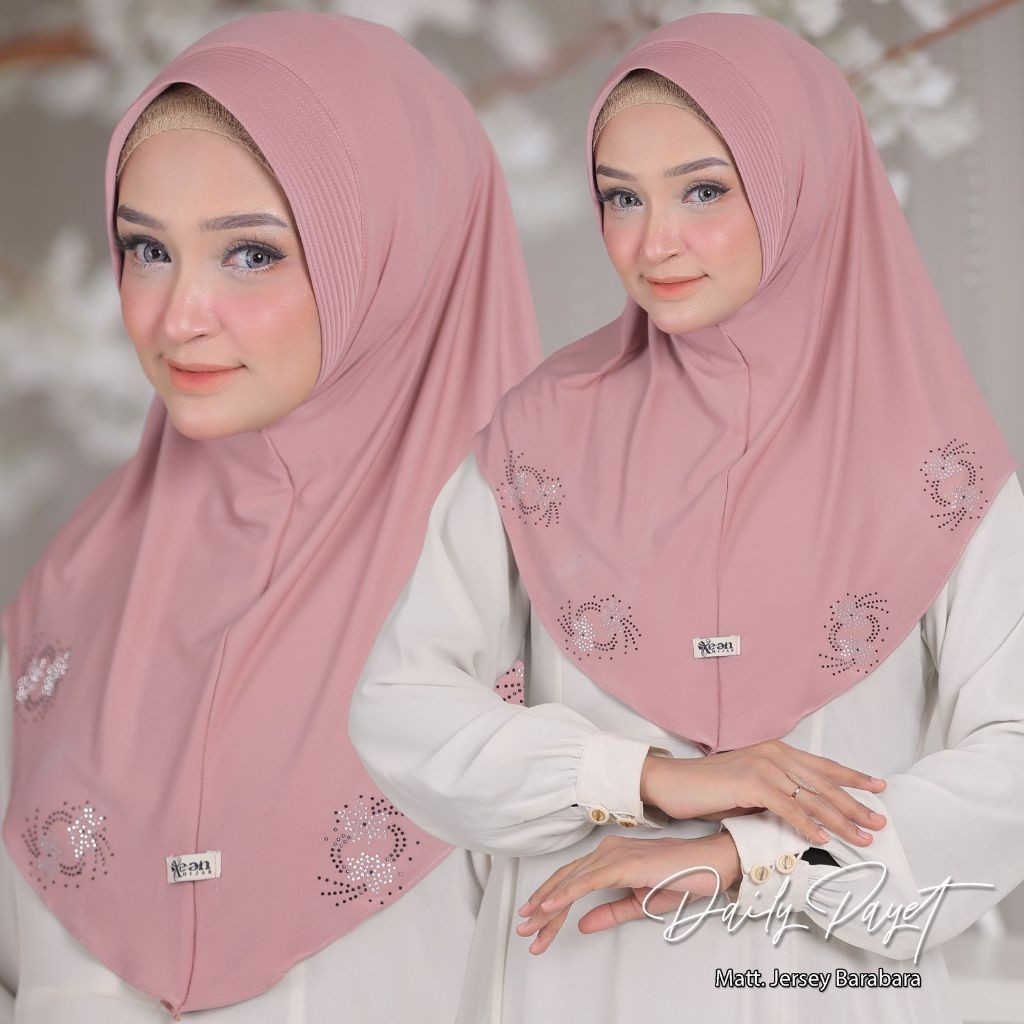 Jilbab Instan Bergo Daily Hamidah M Payet Bahan Jersey Barbara