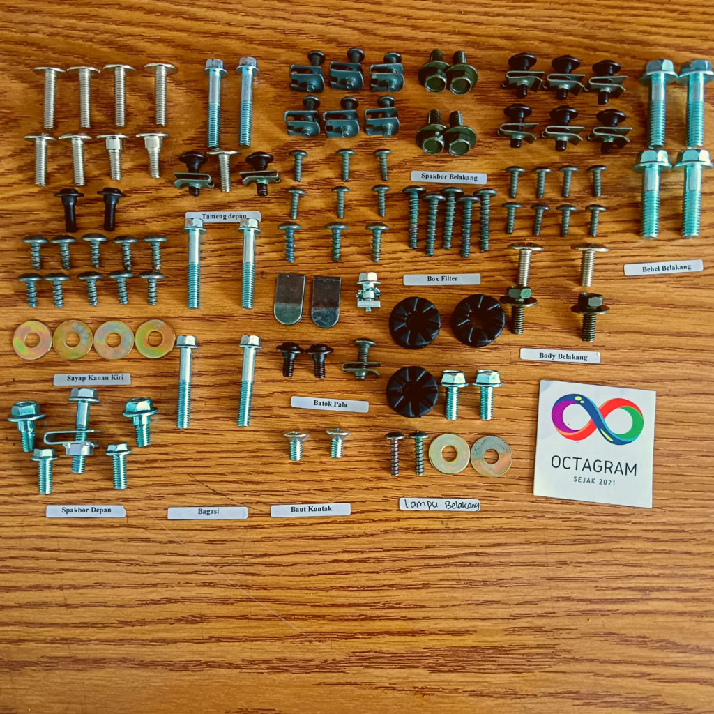 terlariss  Gratis Ongkir Baut motor supra fit new/ Baut Body Motor Supra Fit New Full Set