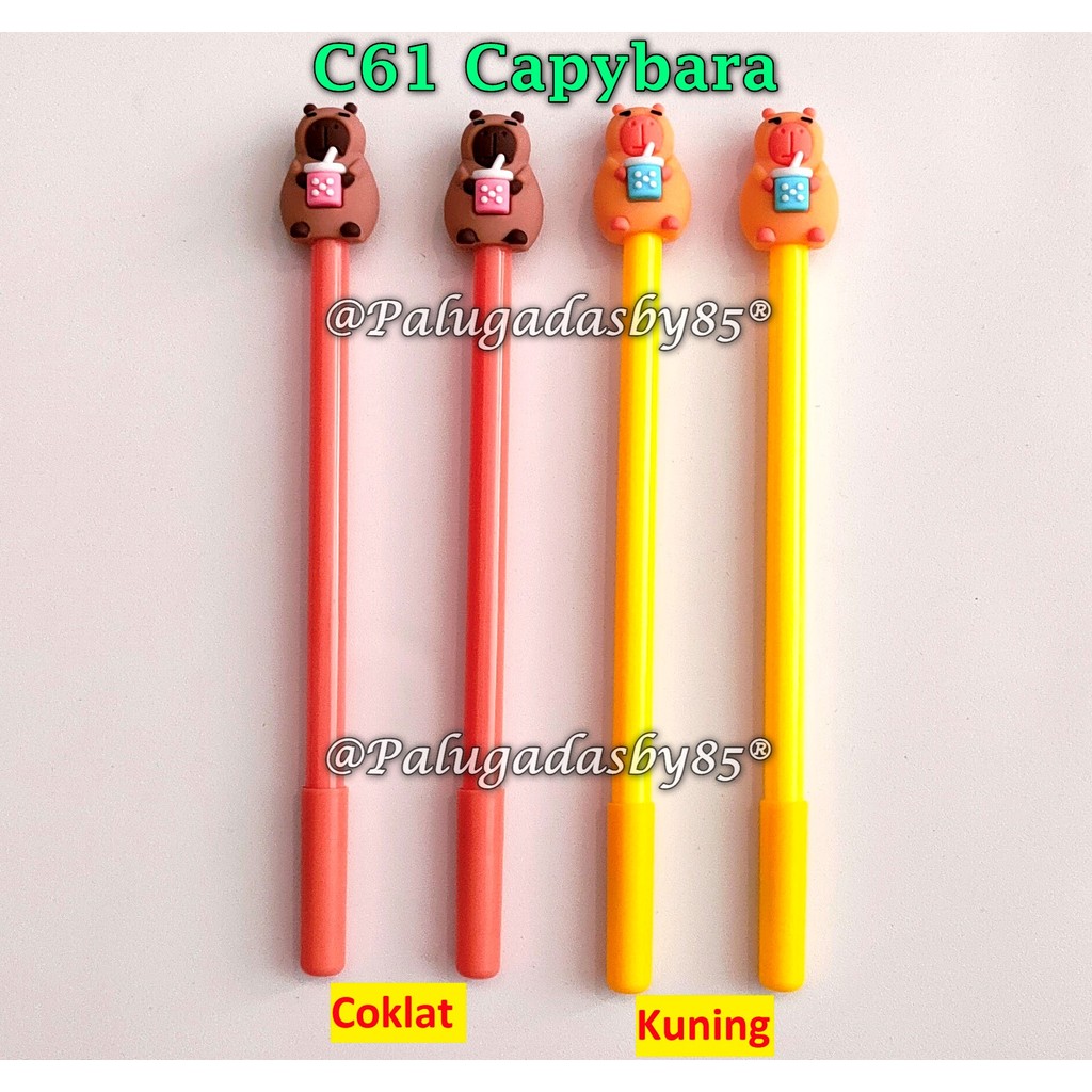 

(1 Biji) Gelpen Capybara C61 Hitam / Gelpen Kepala Capybara / Bolpen GXIMP C61 Capybara