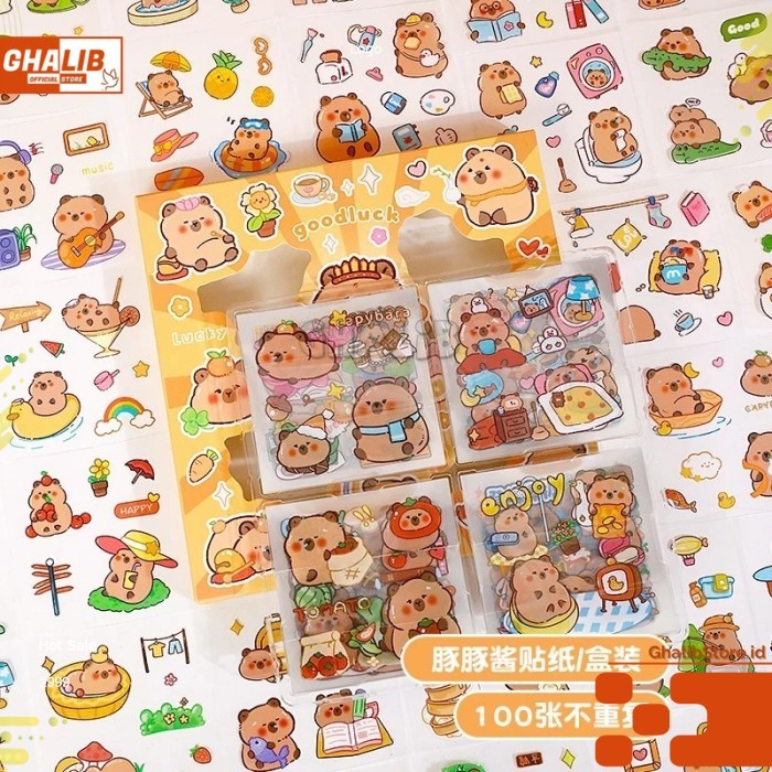 

Stiker Capybara Box isi 100 lembar Capybara Sticker with Box