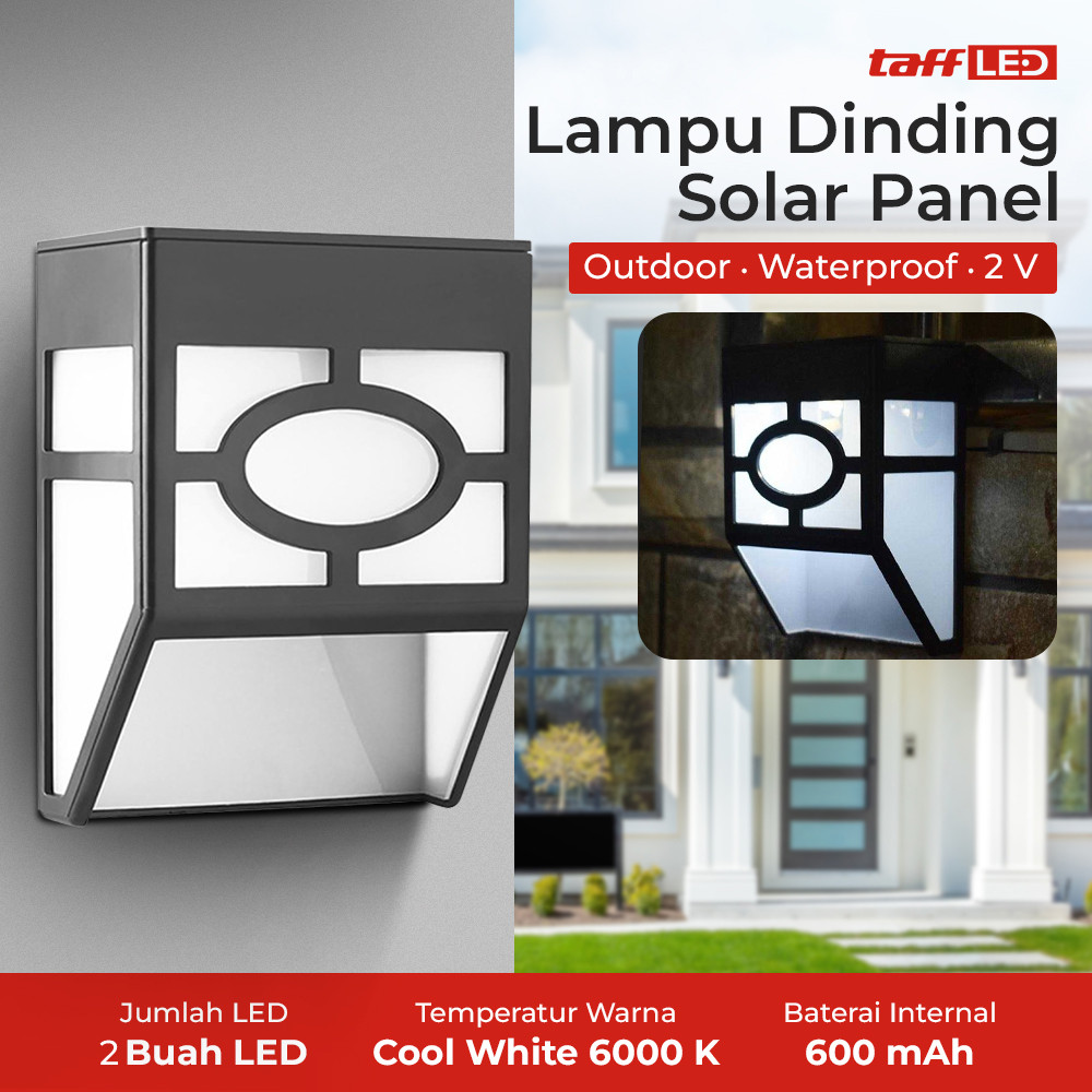 TaffLED Lampu Dinding Solar LED Outdoor Waterproof