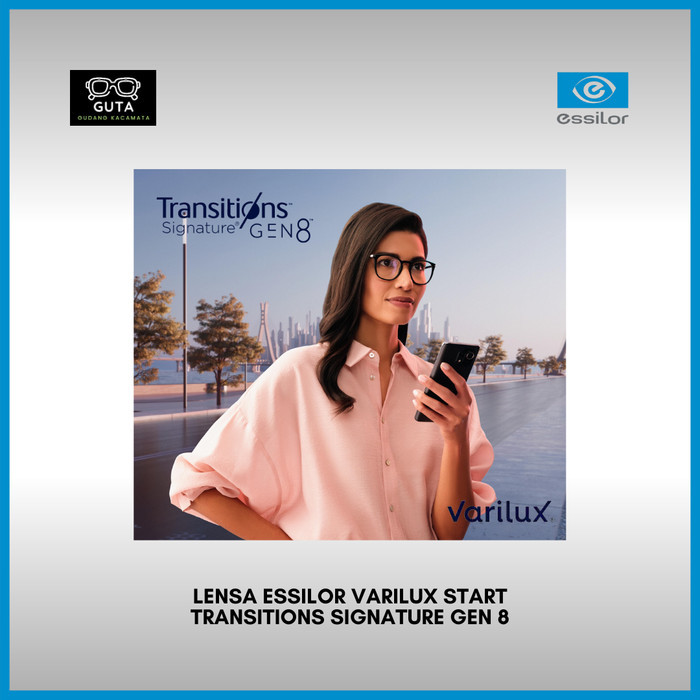 Lensa Kacamata Progresif Crizal Essilor Varilux Start Index 1.5 Transitions Signature GEN 8 Grey Ori