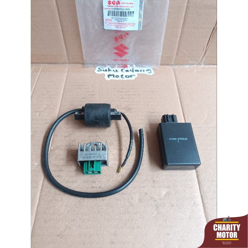 Paket CDI Pengapian 3 Barang Suzuki Smash 110 New Smash 110 Old Asli Ori