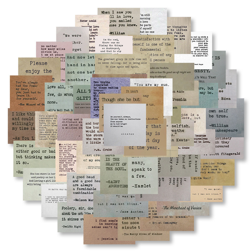 

10/30/60Pcs Retro Famous Saying Waterproof Decorative Stickers Kids Luggage Cup Laptop Phone Skateboard Scrapbook Aesthetic