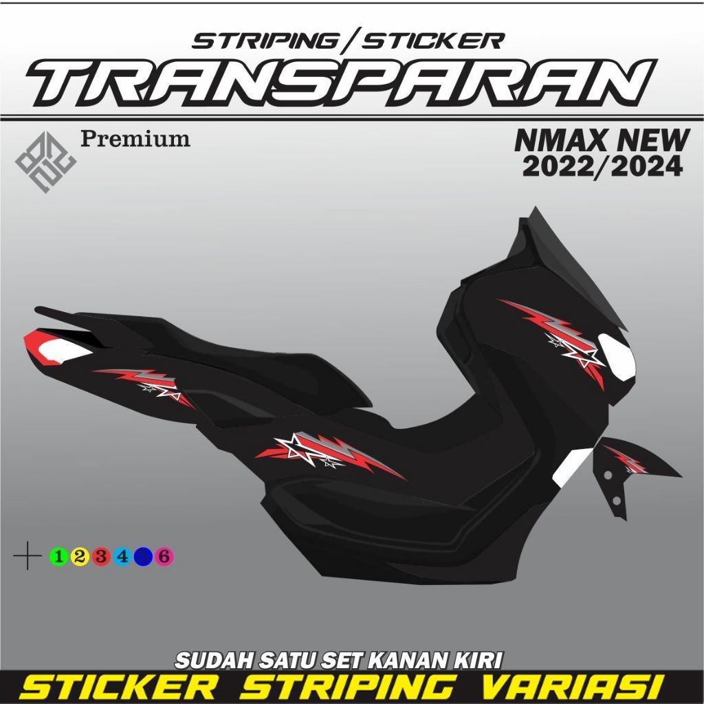 Sticker Striping Transparan UV NMAX 155 New VVA Simple List NMAX 2020 2021 2022 2023 LIST