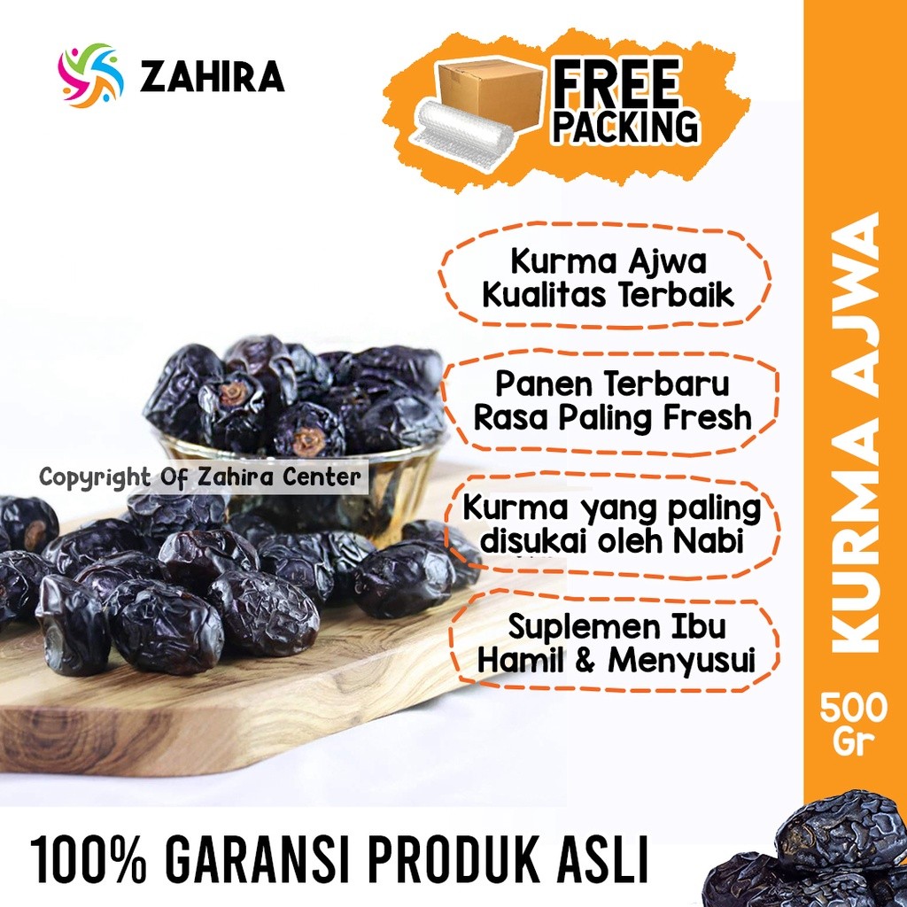 

Kurma Ajwa Premium 500gr Asli Madinah Untuk Promil Ibu MPASI Menyusui Kebal Racun Oleh Haji Umroh