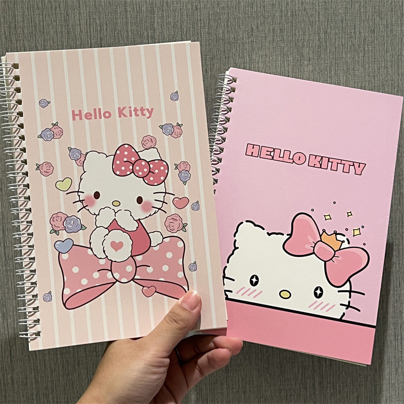 

Cute Sanrio Hello Kitty A5 Coil Notebook Exercise Book Notepad Diary Student Stationery School Supplies Back To School Kids Gift