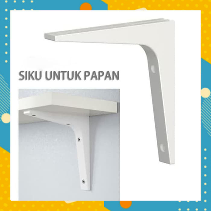 Braket Siku L Bracket L Papan Kayu Braket Dinding Penyangga Papan Rak AR4516A2