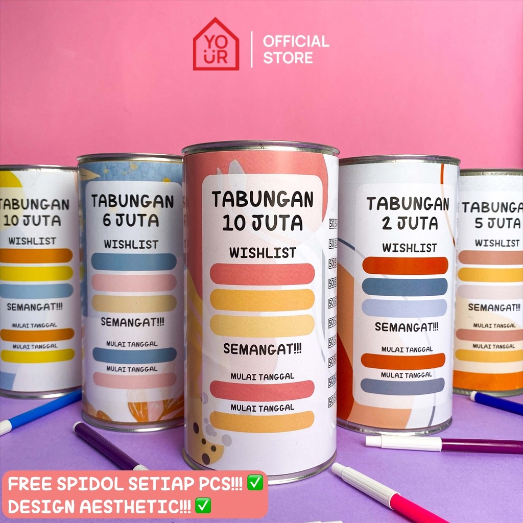 Celengan Target Jumbo Besar Buka Tutup Permanen / Celengan Anak / Souvenir Ulang Tahun By YourChoice