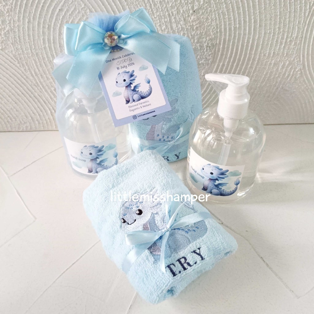 

Custom Caily Package hamper satu bulanan Sabun and Handuk Bordir Tile