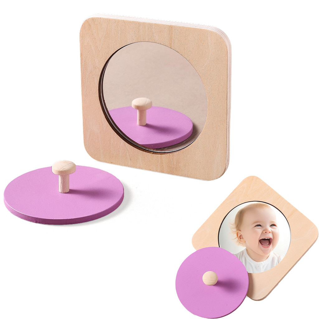 

Montessori Mirror Puzzle Wooden Toys Busy Board Children Early Educational Sensory Toy For Toddler Preschool Teaching Aids Gifts